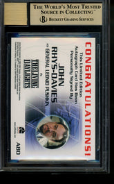 2007 James Bond Autograph John Rhys Davies Very Limited Edition Auto BGS 9.5